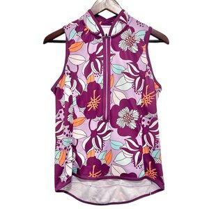 Shebeest Purple Sleeveless Graphic Tank Top